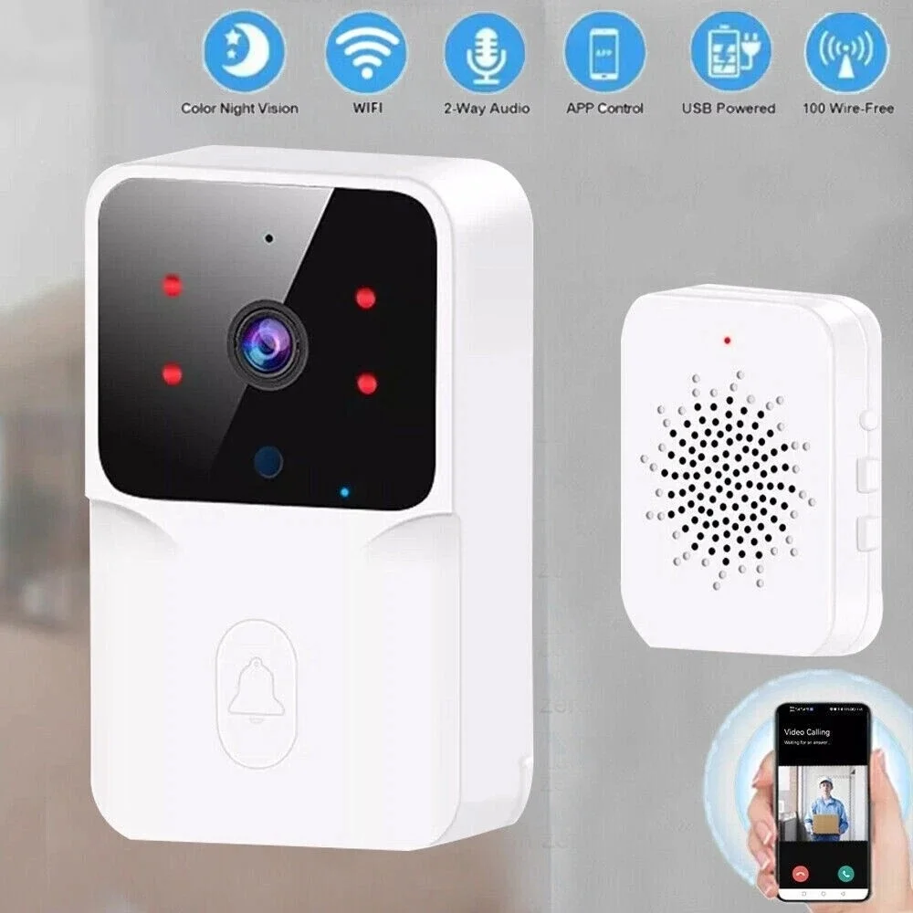 Фото Умный Wi-Fi беспроводной видео дверной звонок телефон камера безопасности дверной звонок кольцо домофон для домофонов наблюдение дома №1