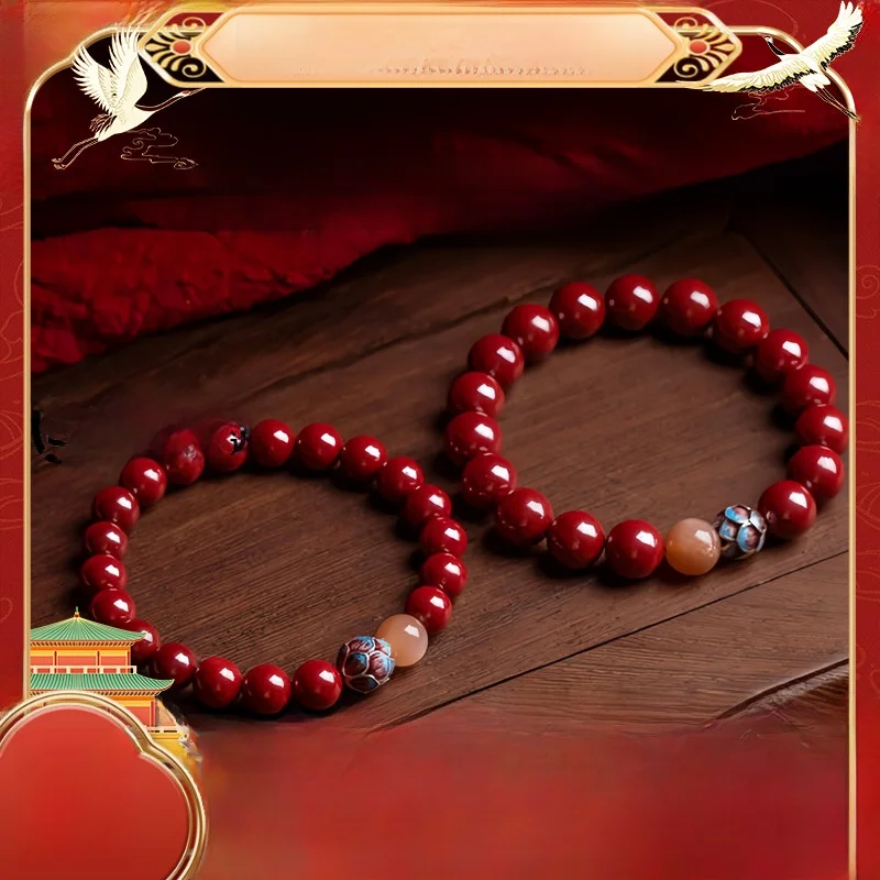 Браслет Putuo Mountain Snake Year of Fate из натуральной киновари и лотоса счастливая вещь