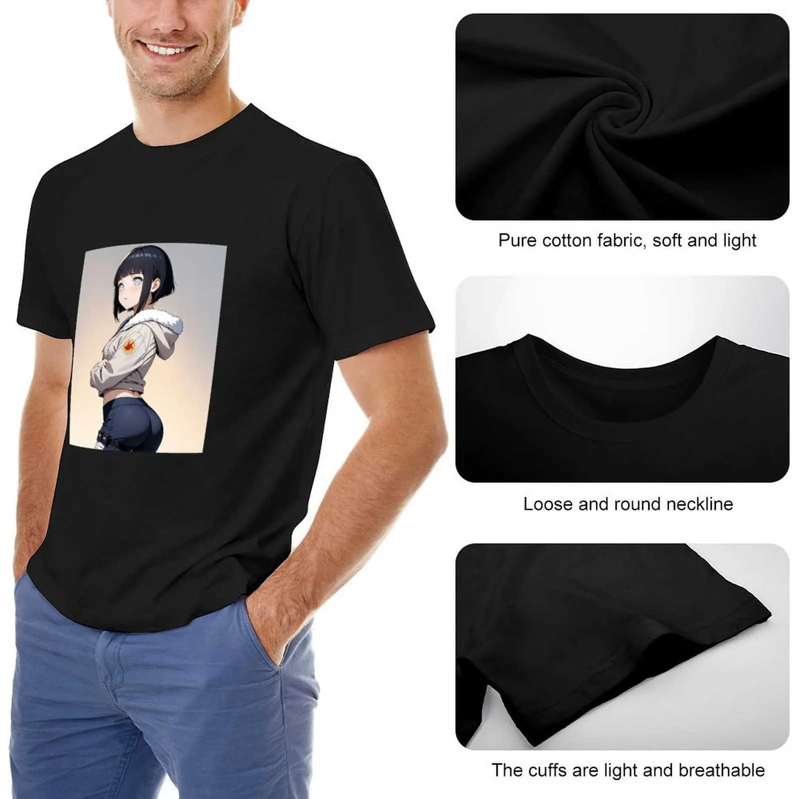 Футболка Hinata Hyuga Genin Fanart мужская рубашка больших размеров рубашки с прикреплением