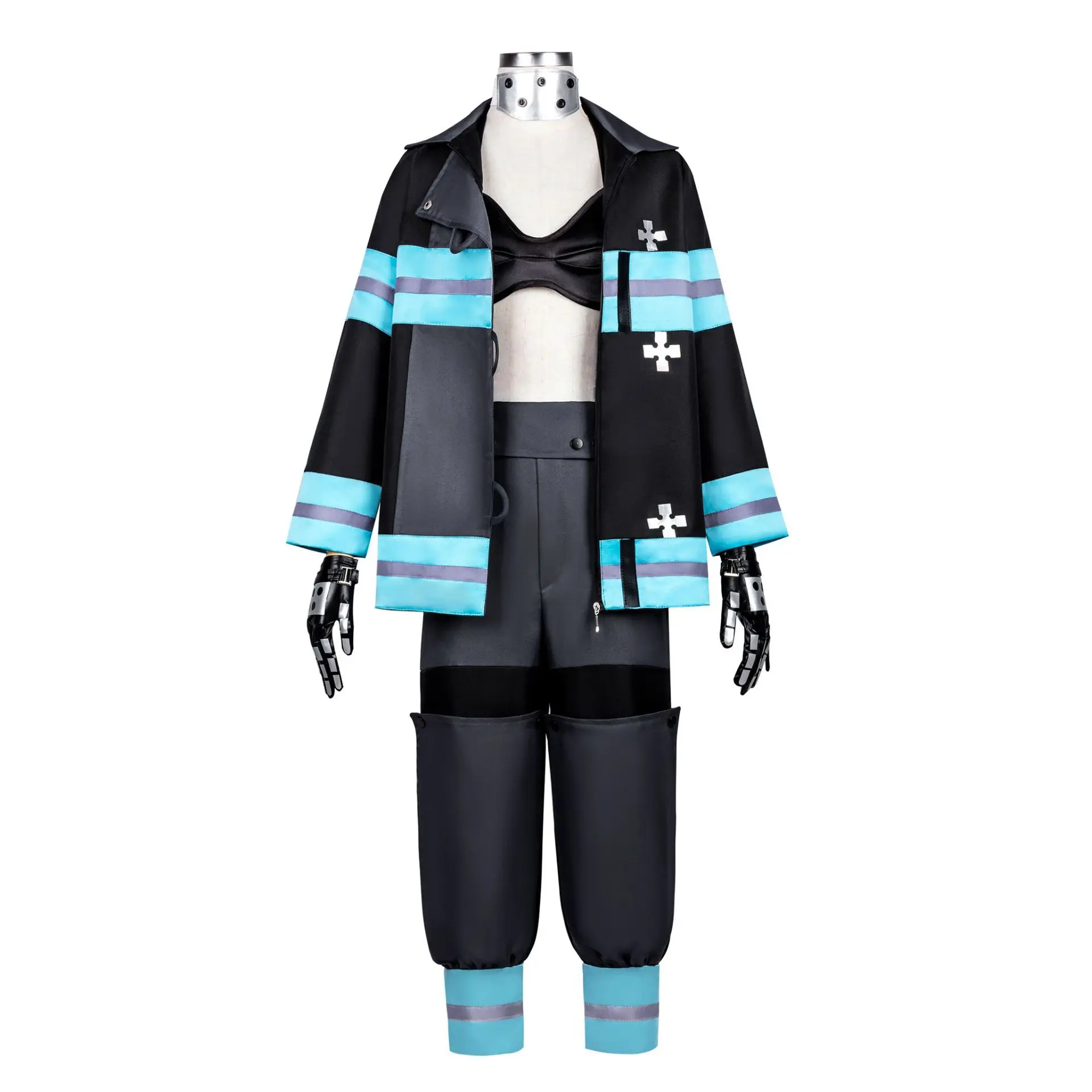 Фото Аниме Манга Fire Force Maki Oze Косплей Униформа Набор Shinra Kusakabe Маска перчатки Костюм Хэллоуин Вечеринка для Женщин Мужчин Вечеринка №3