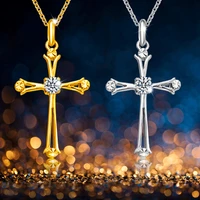 cross rhinestones pendant necklace jesus religious belief jewelry wholesale