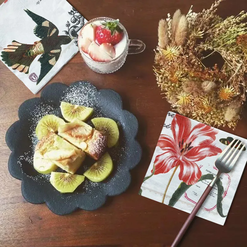 

20шт./упак., magpie Primula, высококачественные рестораны с принтом, кафе, салфетки, бумажные полотенца, бытовые носовые платки 33 × 33 см