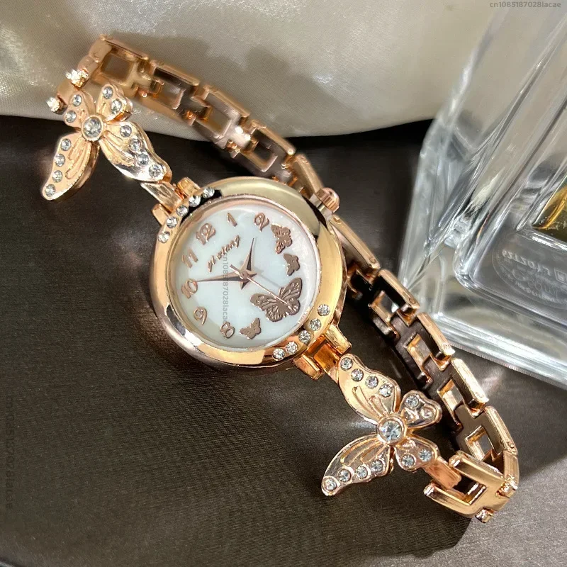 2024 женские модные легкие роскошные кварцевые часы-браслет водонепроницаемые