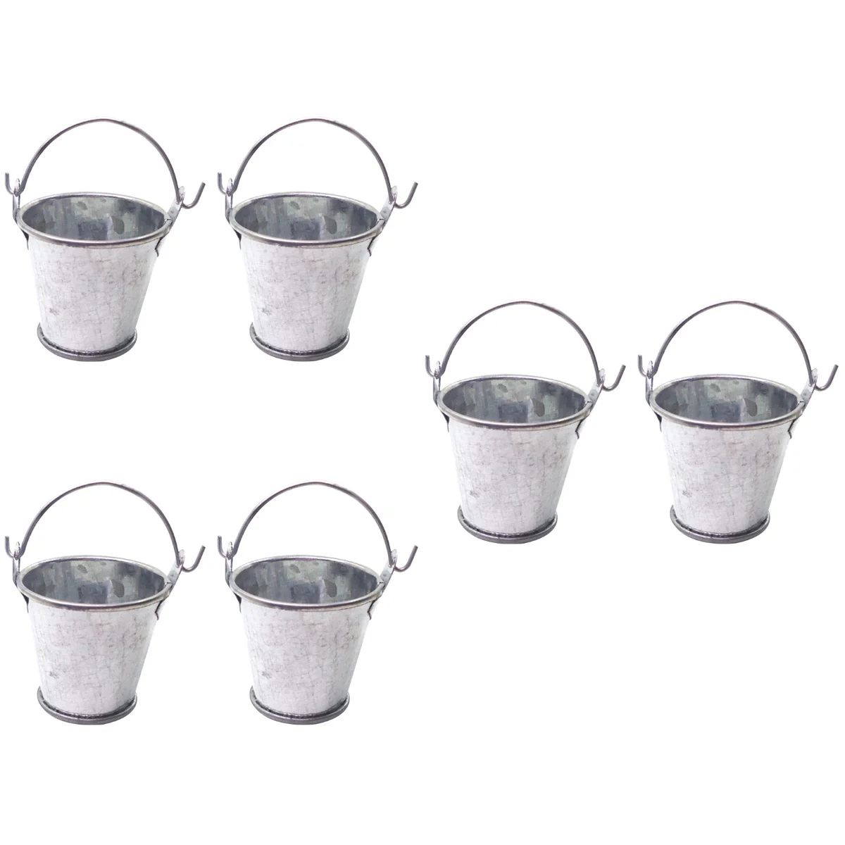 

6 Pcs Tool Toys Pails Candy Bars Ornaments Kids Iron Small Buckets Outdoor Pots Miniature Flower Pot Metal Barrel