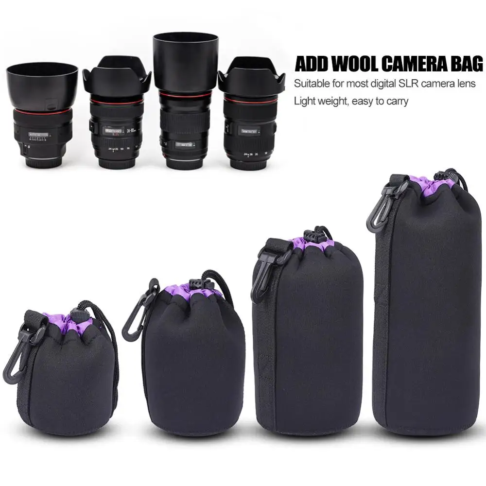 

SLR Camera Set Lens Pouch Protective Bag Carrying Handheld Drawstring Shockproof Soft Camera Elements for Neoprene