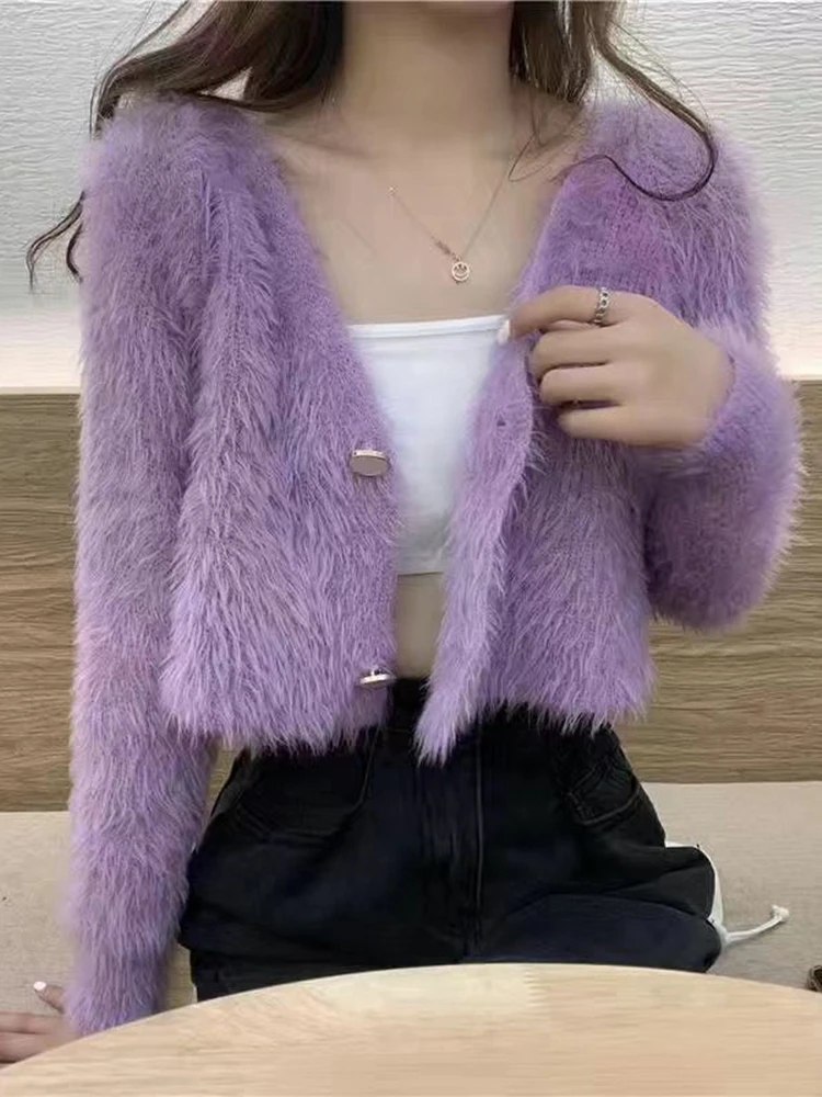 Вязаный свитер кардиган пальто женский осенне-зимний Повседневный свободный топ