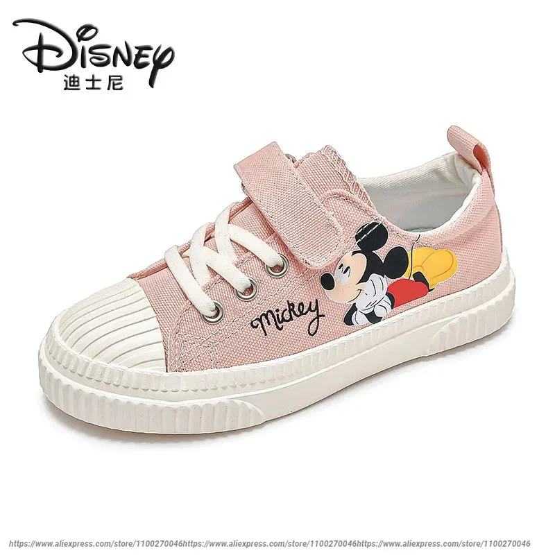 

Disney Children Cartoon Rice Mouse Girl Boy Anti-slip Soft Bottom Casual Canvas Pink Black Sports Shoes Student Shoes Size 24-37