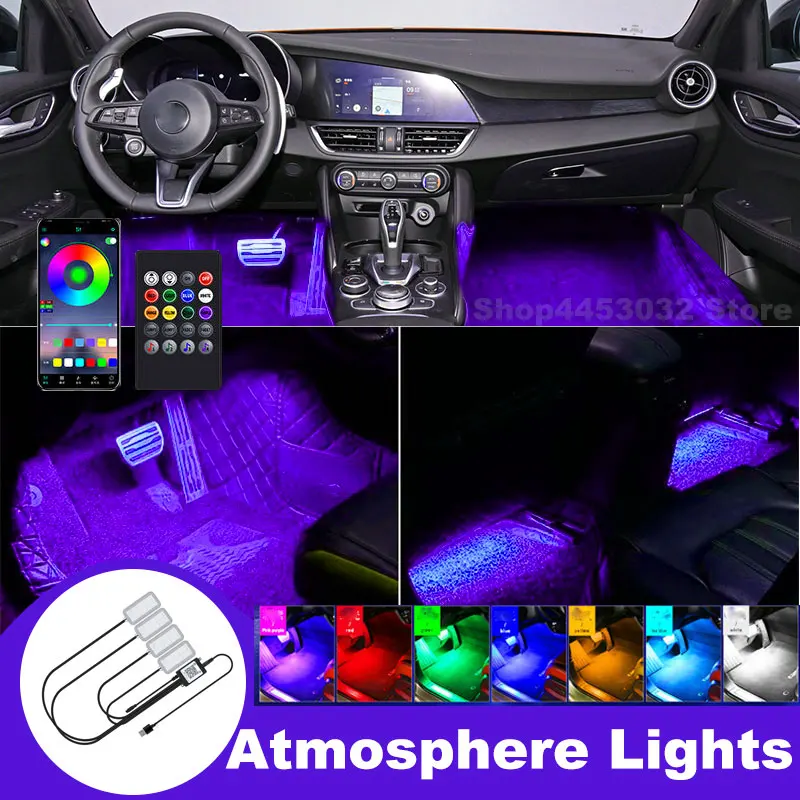 Автомобильный ножной окружающий свет RGB светодиодная лампа Usb для Alfa Romeo Giulia Stelvio