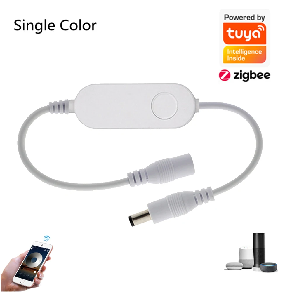 Zigbee 3.0 Tuya Smart Led Controller 5V 12V 24V Single Color/RGB/RGBCCT Strip Dimmable Control Voice Control for SmartThing