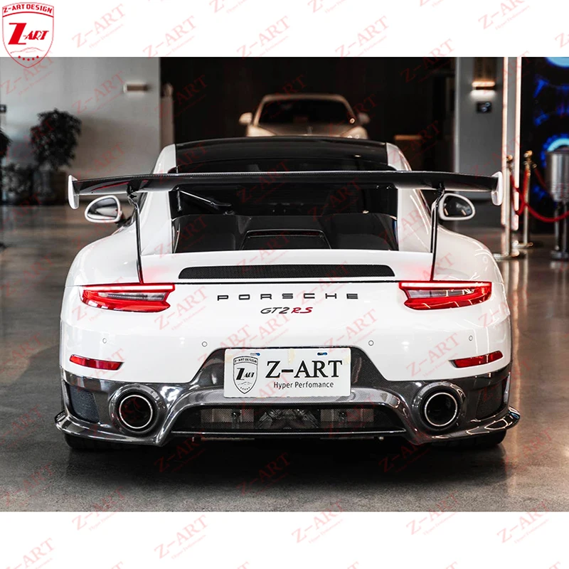 2012-2018 Z-ART 911 GT2 RS Карбоновое заднее крыло для переднего бампера GTS + боковые юбки с LED-фарами для дневного света Аксессуары для автомобиля.
