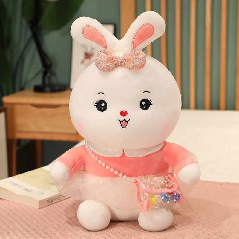 

28-80cm Adorable Kawaii Sweet Stuffed Animal Rabbit With a Bag Bunny Plush Doll Toy Soft Pillow Hug for Girls Girlfriends Loves
