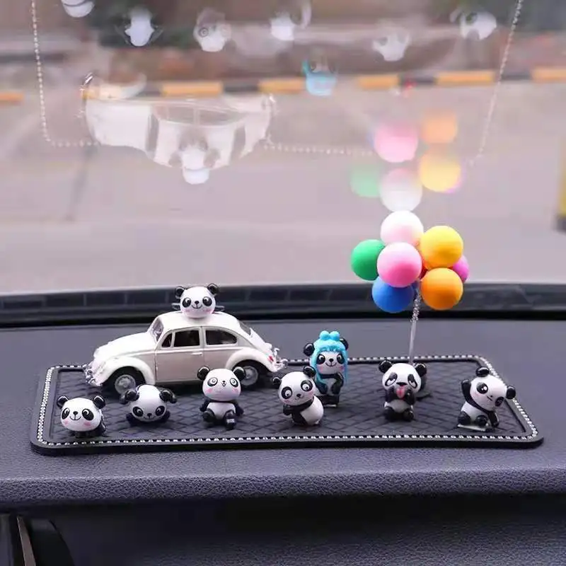 

Креативное украшение панды для автомобиля, модель автомобиля, аксессуары для интерьера автомобиля, украшение торта, настольное украшение, ...