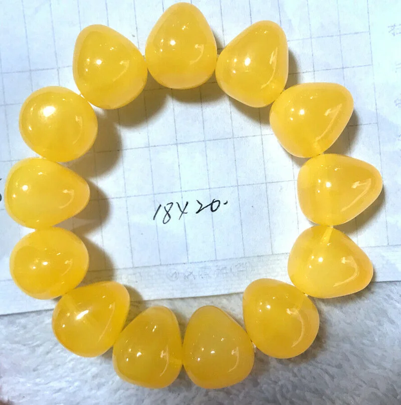 

18x20mm Vintage Natural BALTIC AMBER Beeswax Fashion Fine Bracelet 7.5“+ Certificate