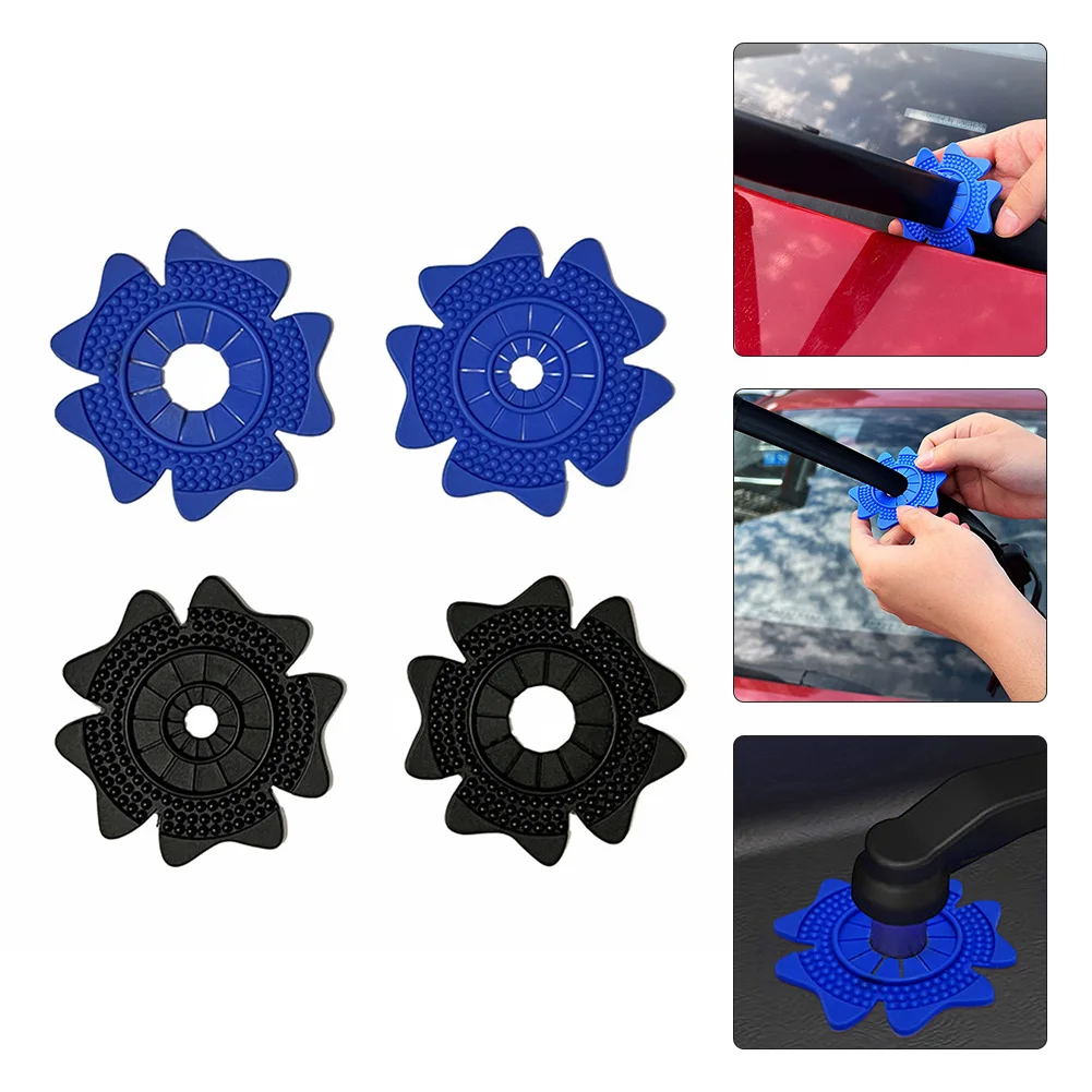 

2Pcs Universal Car Windshield Wiper Arm Bottom Hole Protective Cover Silicone Wiper Hole Dustproof Pad Prevent Leaf Accessories