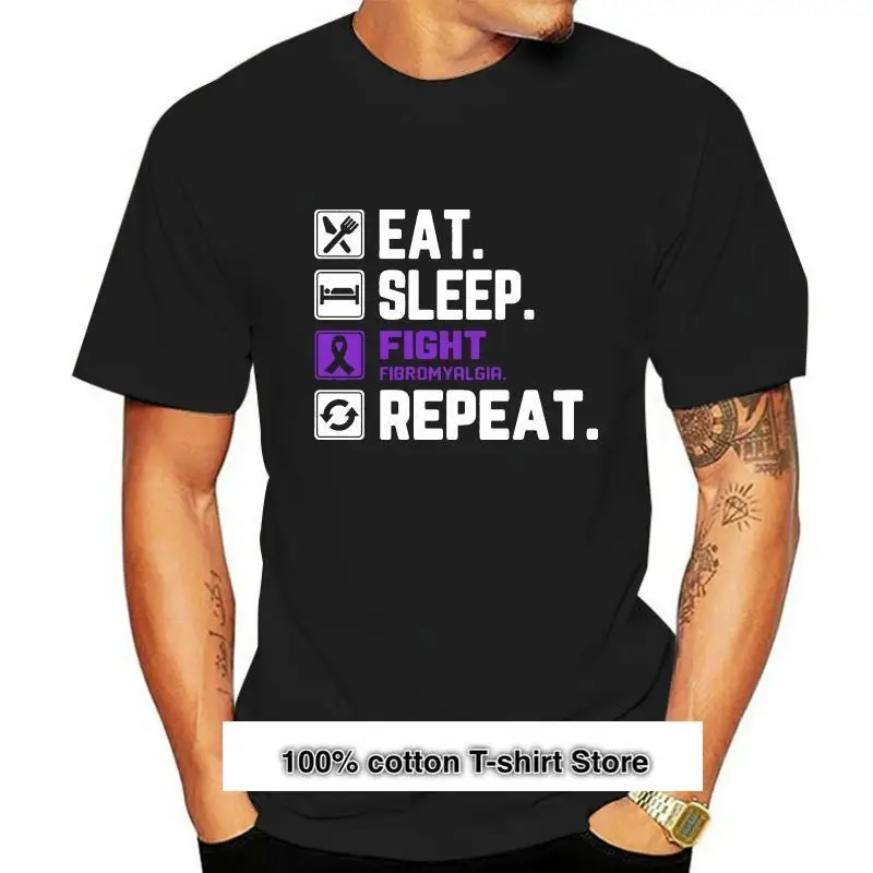 

Camiseta para hombre y mujer, camisa de fibromialgia, Eat Sleep Repeat Shir