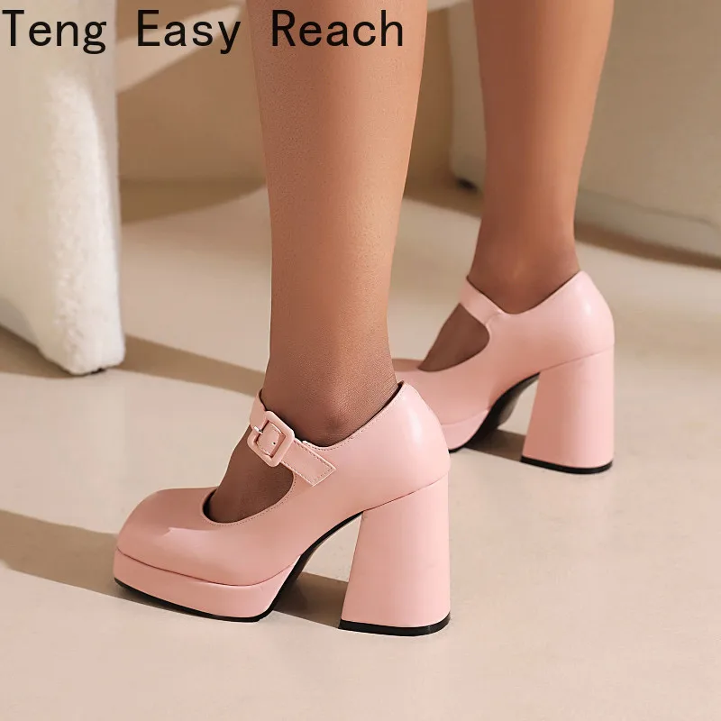 

2022 Brand Fashion Women Pumps Sexy Chunky High Heels Sandals Platform Dress Shoes Party Wedding Shoes Woman Buckle Rhinestone