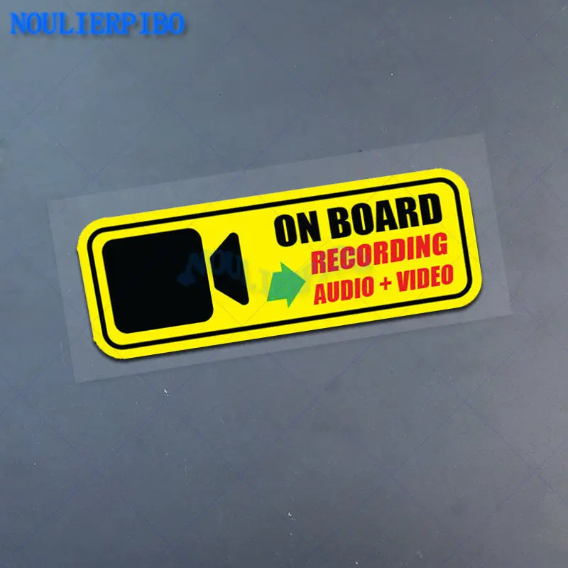 Personalized Warning Sign Recording Audio + Video Camera on Board PVC Car Sticker Scratch-Proof Vinyl Car Accessories