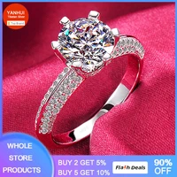yanhui promise ring real tibetan silver high quality 5a grade zircon wedding band for women engagement jewelry