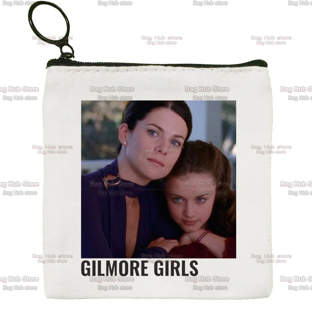 Gilmore Girls Cartoon Graphic Coffee Small Purse Coin Purse Zipper Women's Canvas Cute Mini Coin Bag Earphone Storage Bag