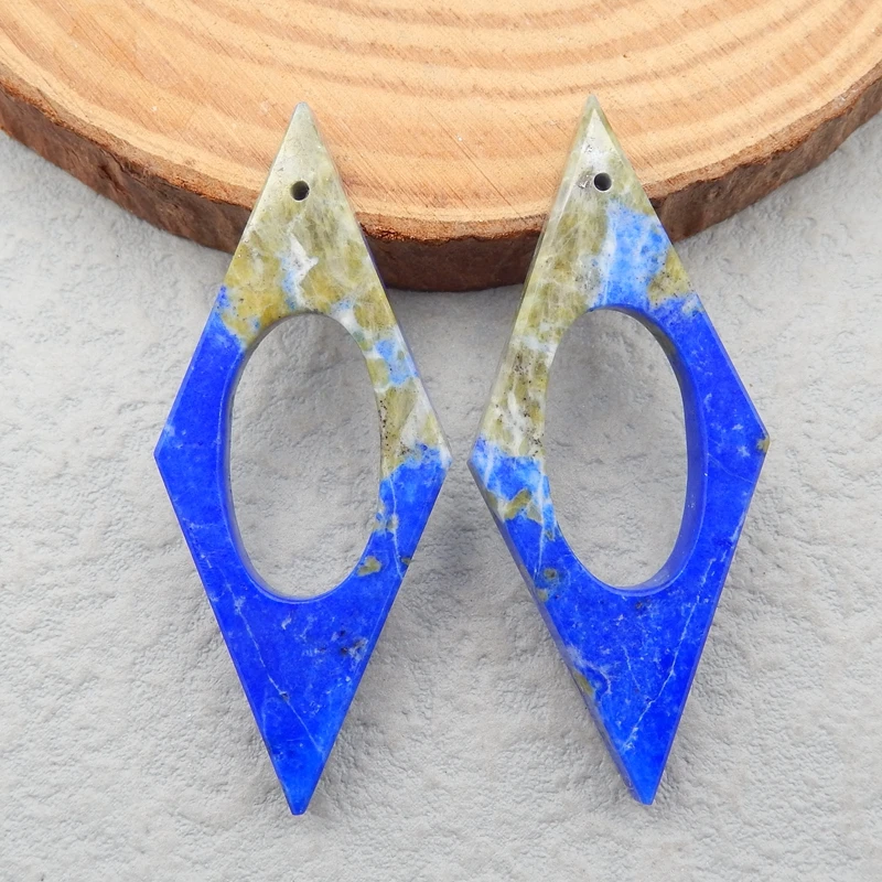 

New！gemstone,fashion Carved diamond Lapis Lazuli Starfish Charms Women Earrings beads Jewelry Gift Gem Customized,48x20x4mm7.4g