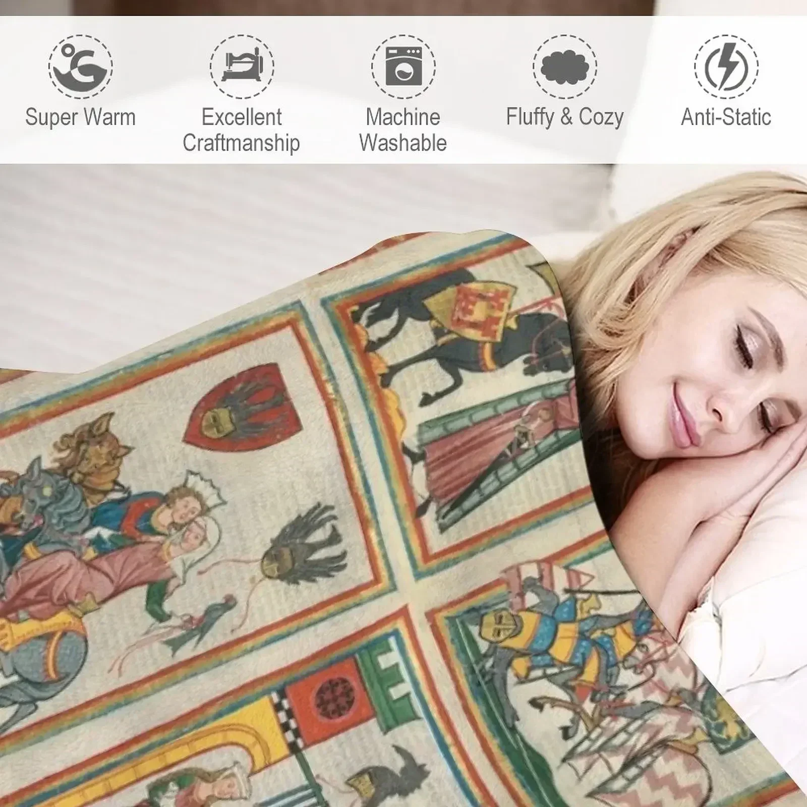 Одеяло Codex Manesse модное одеяло для диванов в стиле аниме