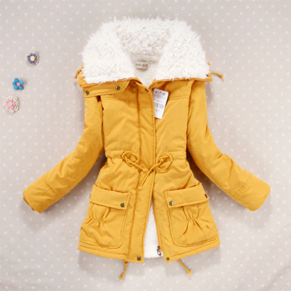 Fashion Spring Autumn Women's Thickened Warm Coat Jacket For Women 2022 Winter Outwear With Waist Tie Slim Coat Female Overcoat