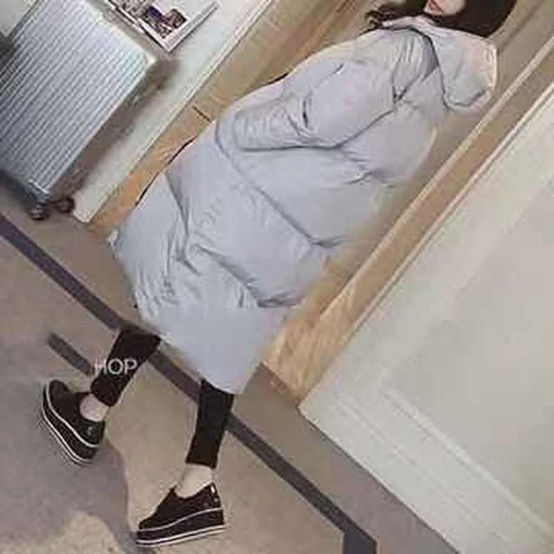 New Winter 2021 Down Padded Jacket Women Mid-length Thick Loose Large Size Jacket Women's Hooded Collar Jacket