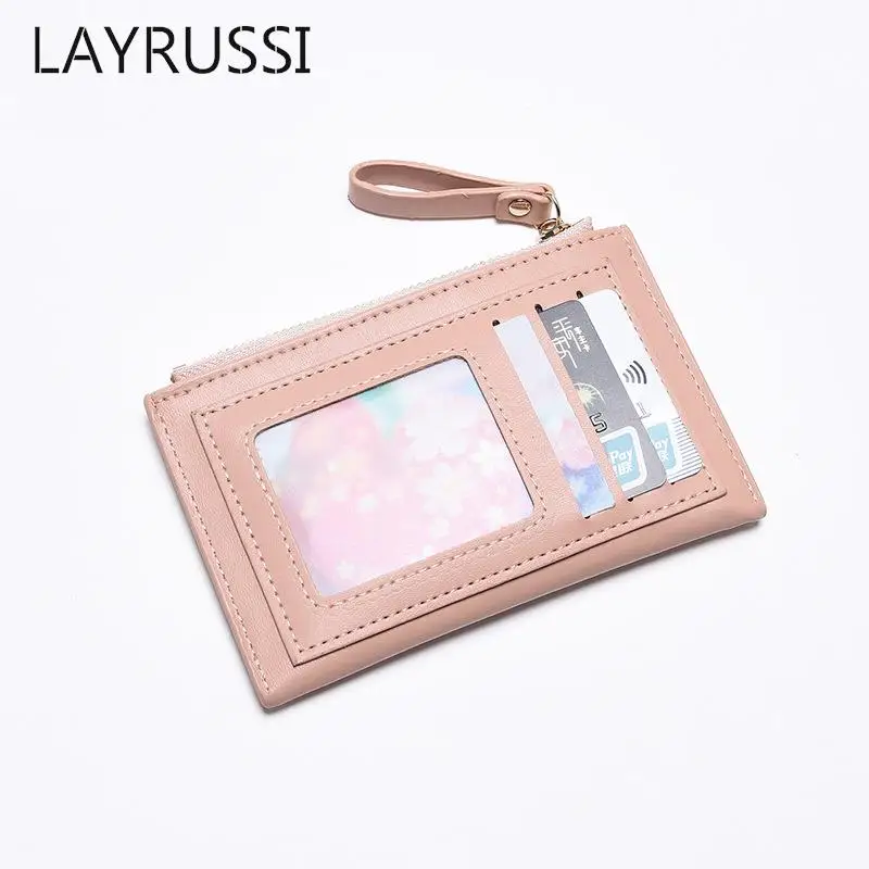 Женский модный маленький кошелек LAYRUSSI на молнии для монет из искусственной кожи