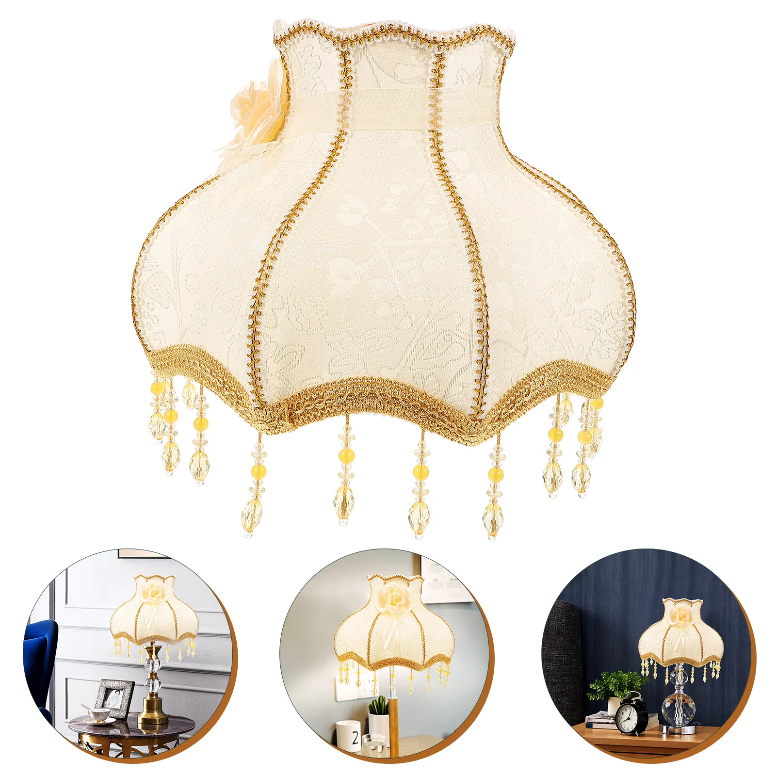 

Lampshade Shades Fabric Table Hook Flower Shads Large Vintage Cloth Decorative Cover