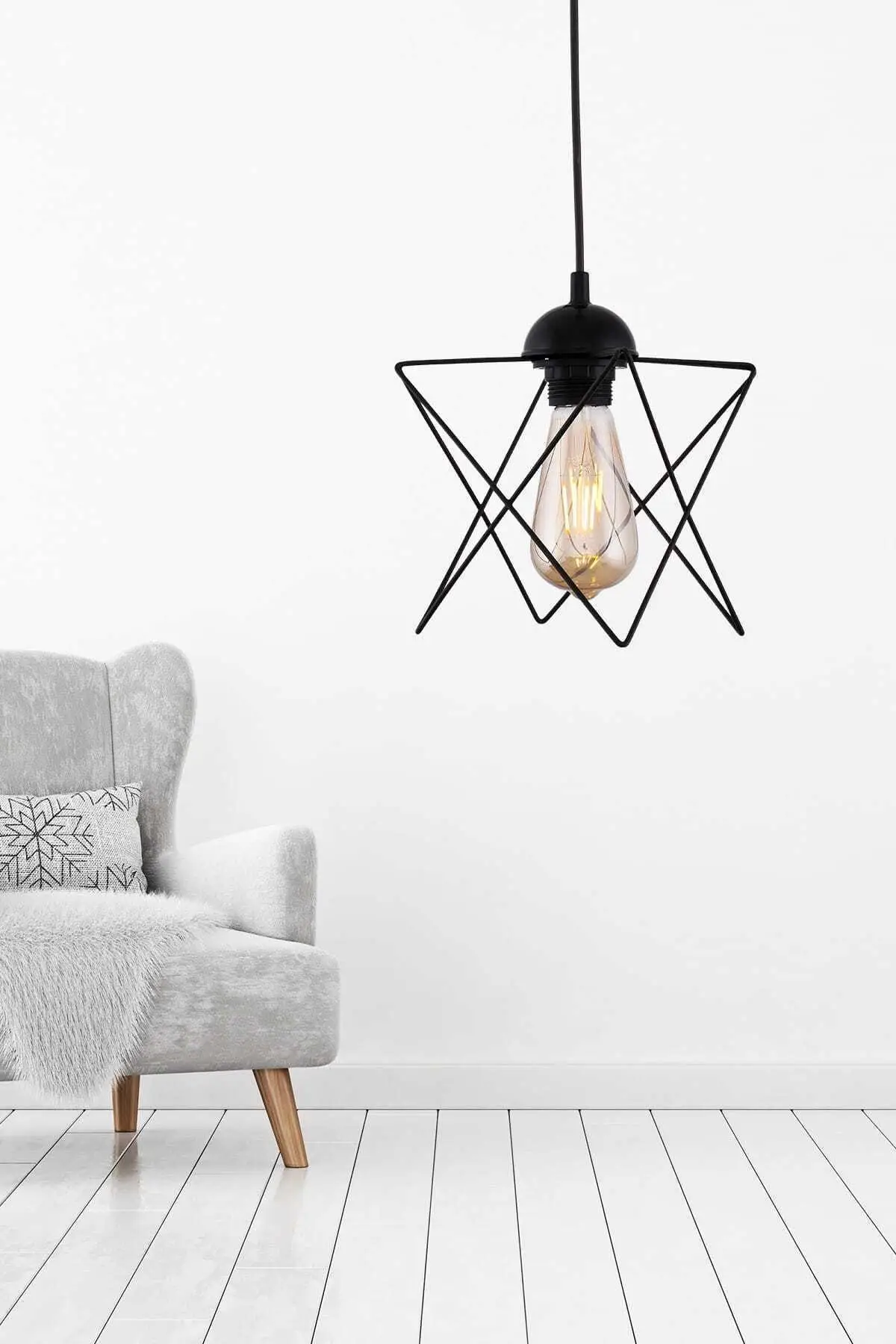 Черный одиночный подвесной светильник №: 05 | Лампы и освещение