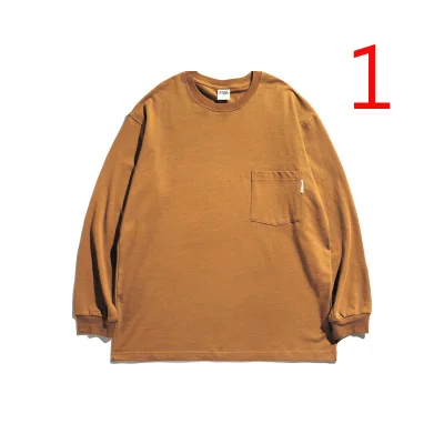 

Японский осенний свитер в стиле ретро с свободным топом, хлопковая белая футболка, мужская рубашка с длинным рукавом