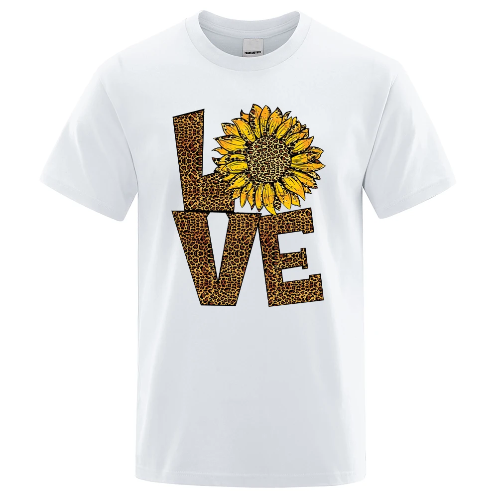 

Sun Flower Representing Love Prints Men T-shirts Breathable Vintage Clothing Loose Cool T Shirt Mens Crewneck S-XXXL T Shirts