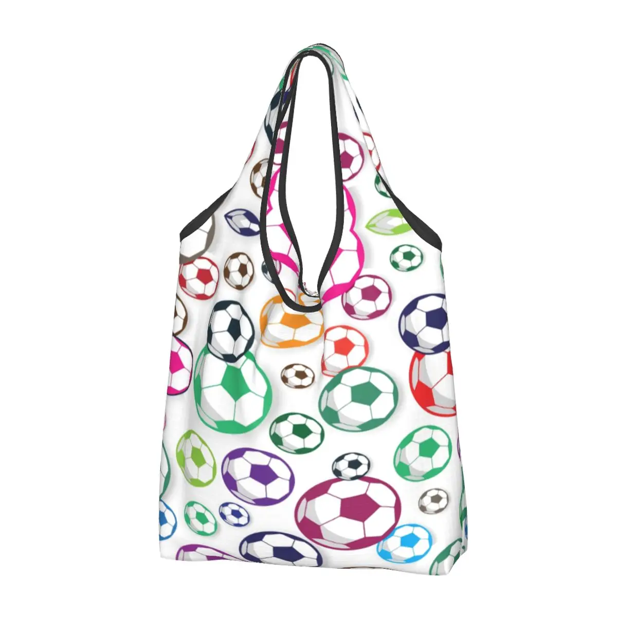 

Custom Soccer Football Shopping Bag Women Portable Big Capacity Groceries Balls Sport Shopper Tote Bags
