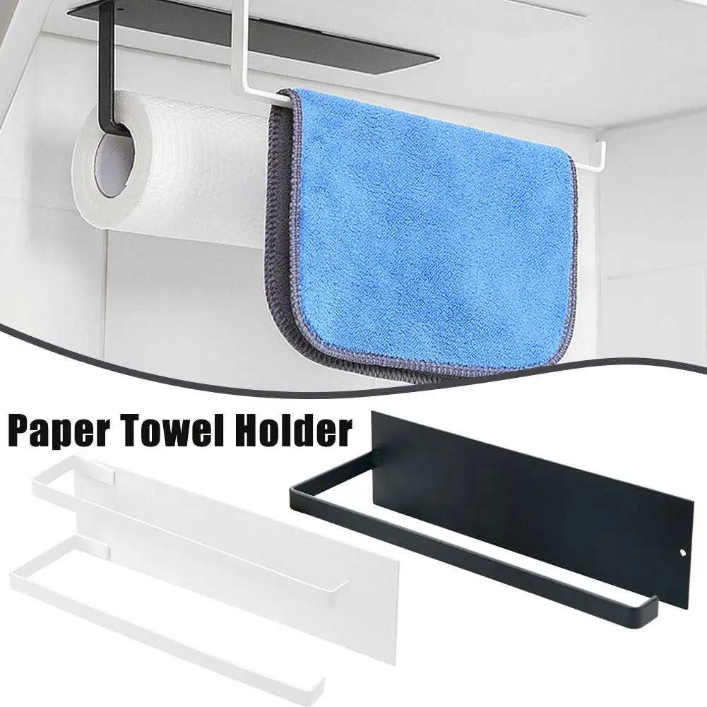 

Stainless Steel Kitchen Paper Towel Holder Towel Roll Toliet Rack Kitchen Paper Accessories Self-adhesive E3Z4