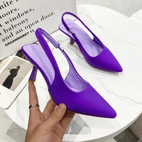 2022 summer women purple sandals sexy heel slippers sandal shoes woman thin high heels square toe sandal lady heels 7cm shoes
