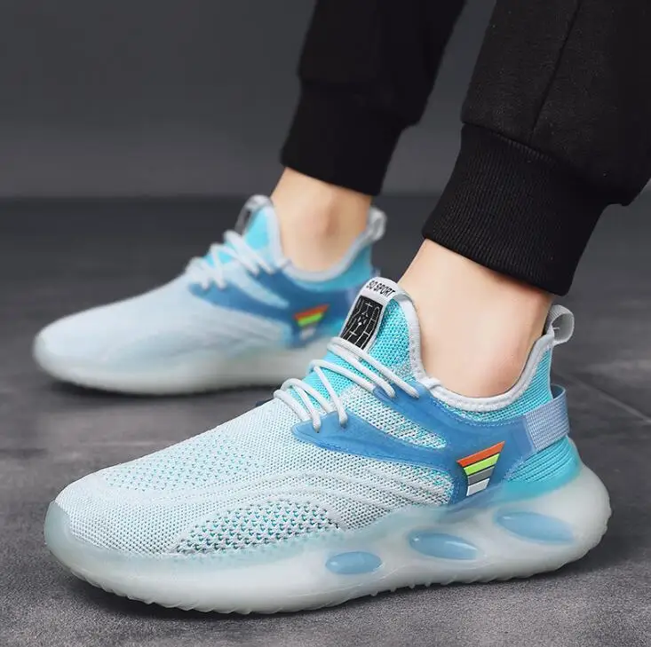 

YC-KM fashion casual men shoes flying air mesh breathable spring summer outdoor sport run travel Men's sneakers size 45