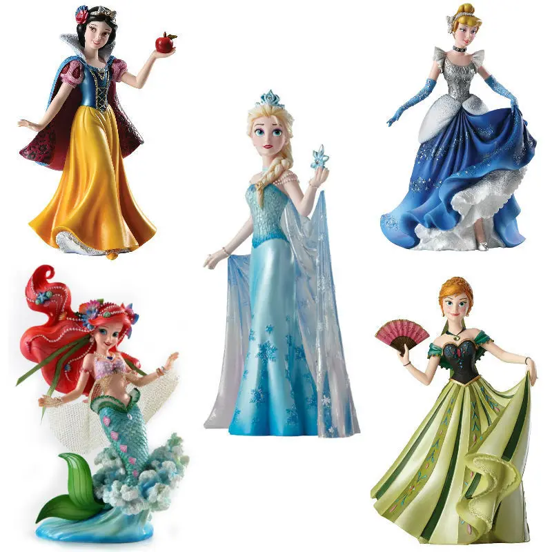 

Disney Princess Action Figure Cinderella Snow White Elsa Jasmine Anna Dolls Toys Model Ornaments For Kids Girls