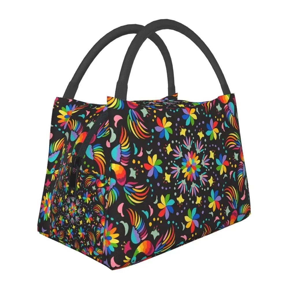 

Elegant Mexican Floral Pattern Thermal Insulated Lunch Bag Women Mexico Lunch Container for Outdoor Travel Storage Meal Food Box