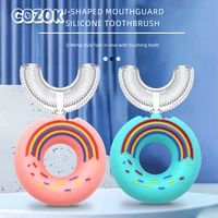 cozok baby u shaped toothbrush silicone 360%c2%b0 teeth cleaning mouthguard cartoon doughnut childrens toothbrush for 2 12 years old