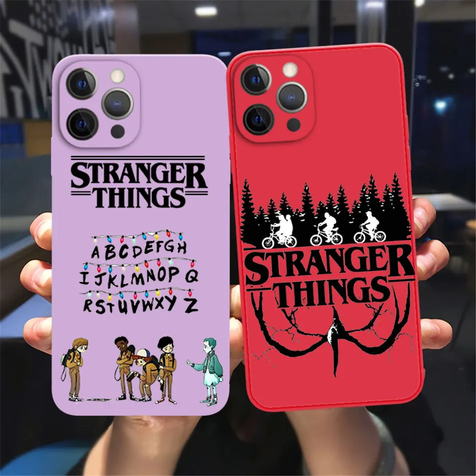 

Stranger Things Sci-Fi Thriller TV USA Series Silicone Phone Case For iPhone 13 12 11 Pro Max Xs Xr 8 7 Plus 12Mini Colour Cover