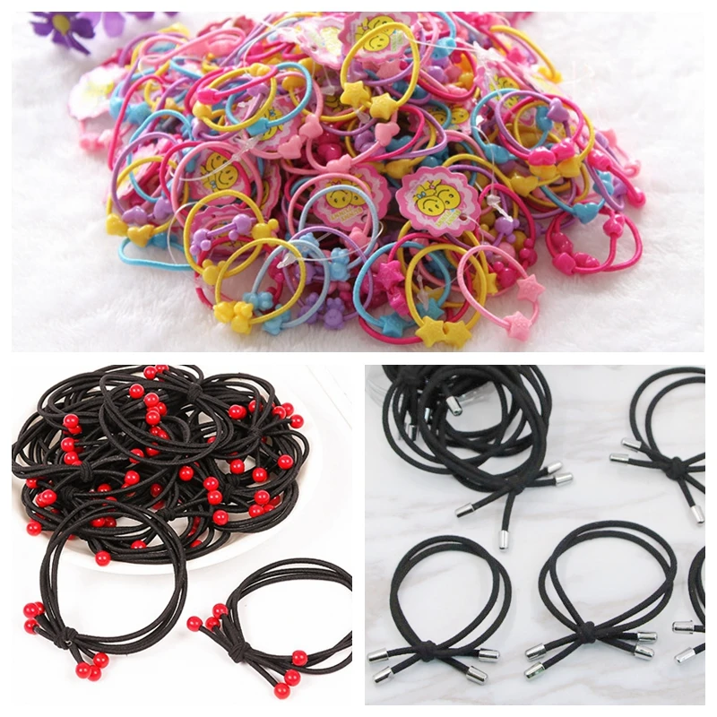 

200pcs Korean Children's hair rope girl hair ring Girl hair rope does not hurt hair accessories