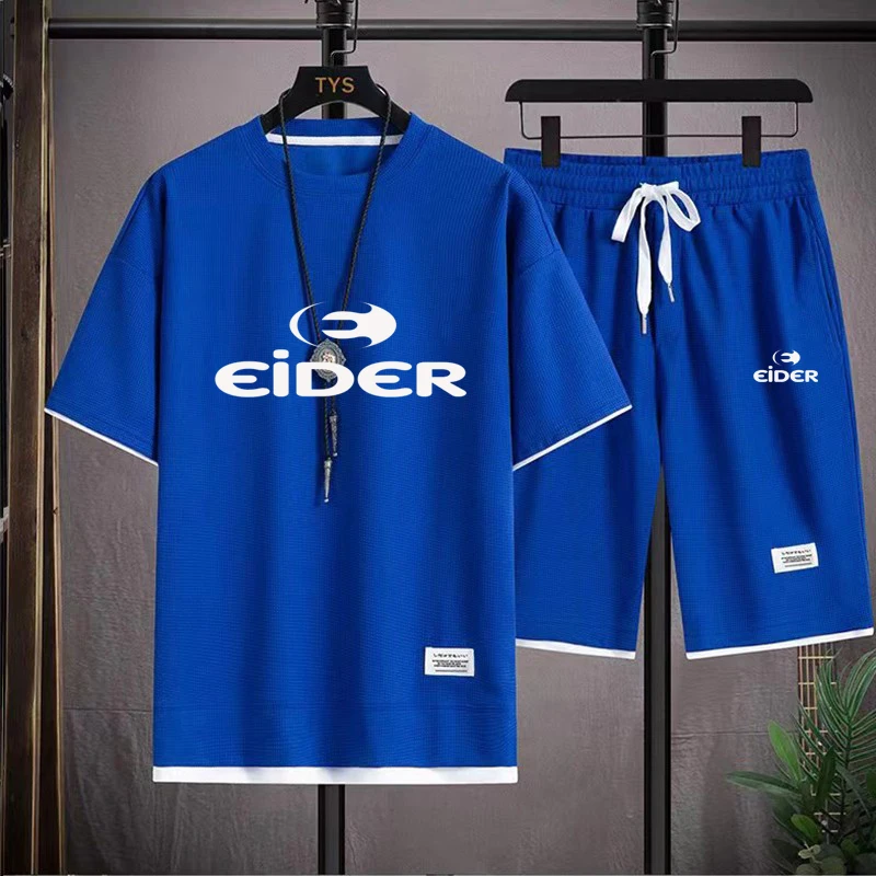 Summer men's sports set Fashion men's short sleeved T-shirt+sports shorts set Men's casual jogging sports set