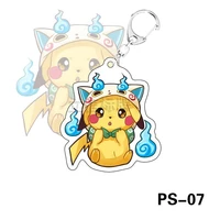 hot game pokemon cartoon kawaii keychain pikachu action figure keyring cute psyduck acrylic figure pendant model gift kids toys