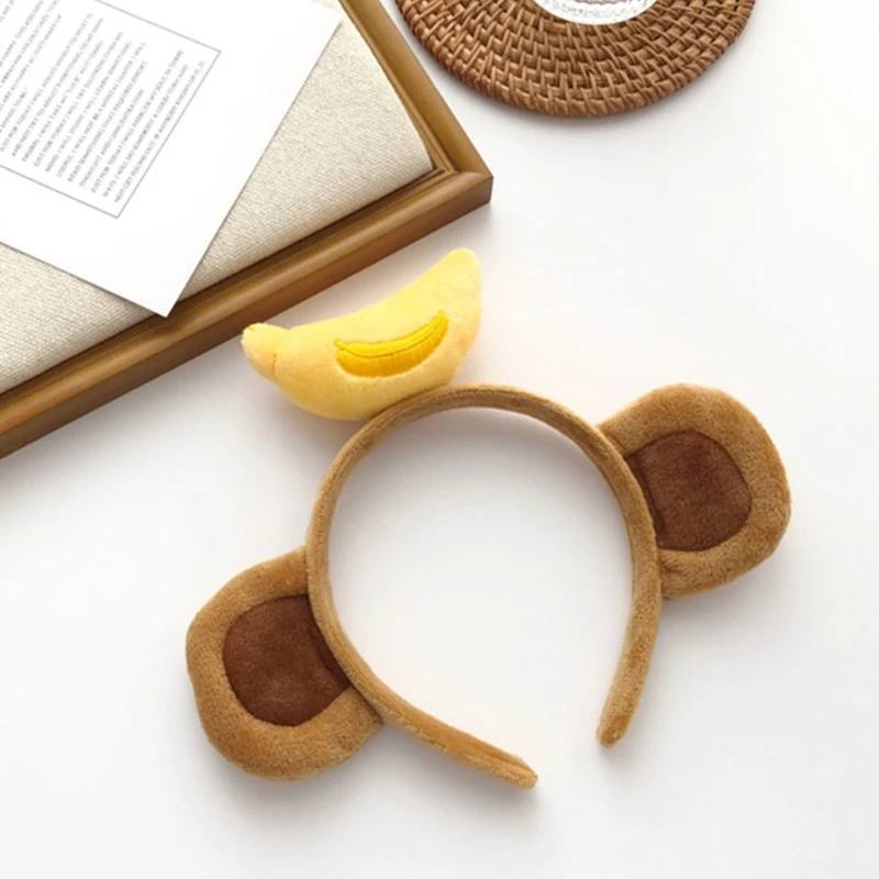 

Monkey Hair Hoop Banana Hairband Theme Party Performance Headdress Washing Face Headband Cartoon Animal Hairbands