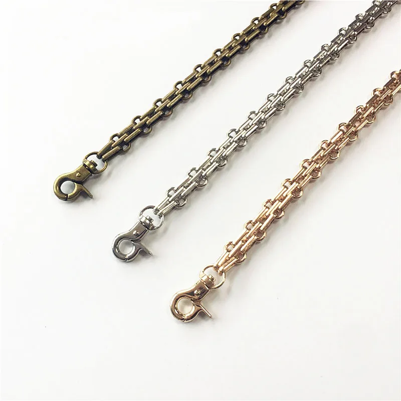 10Pcs 25cm 12mm Width Metal Chain Swivel Clasp Buckle Handbag Hooks Hardware DIY Bag Short Handle Strap Accessories