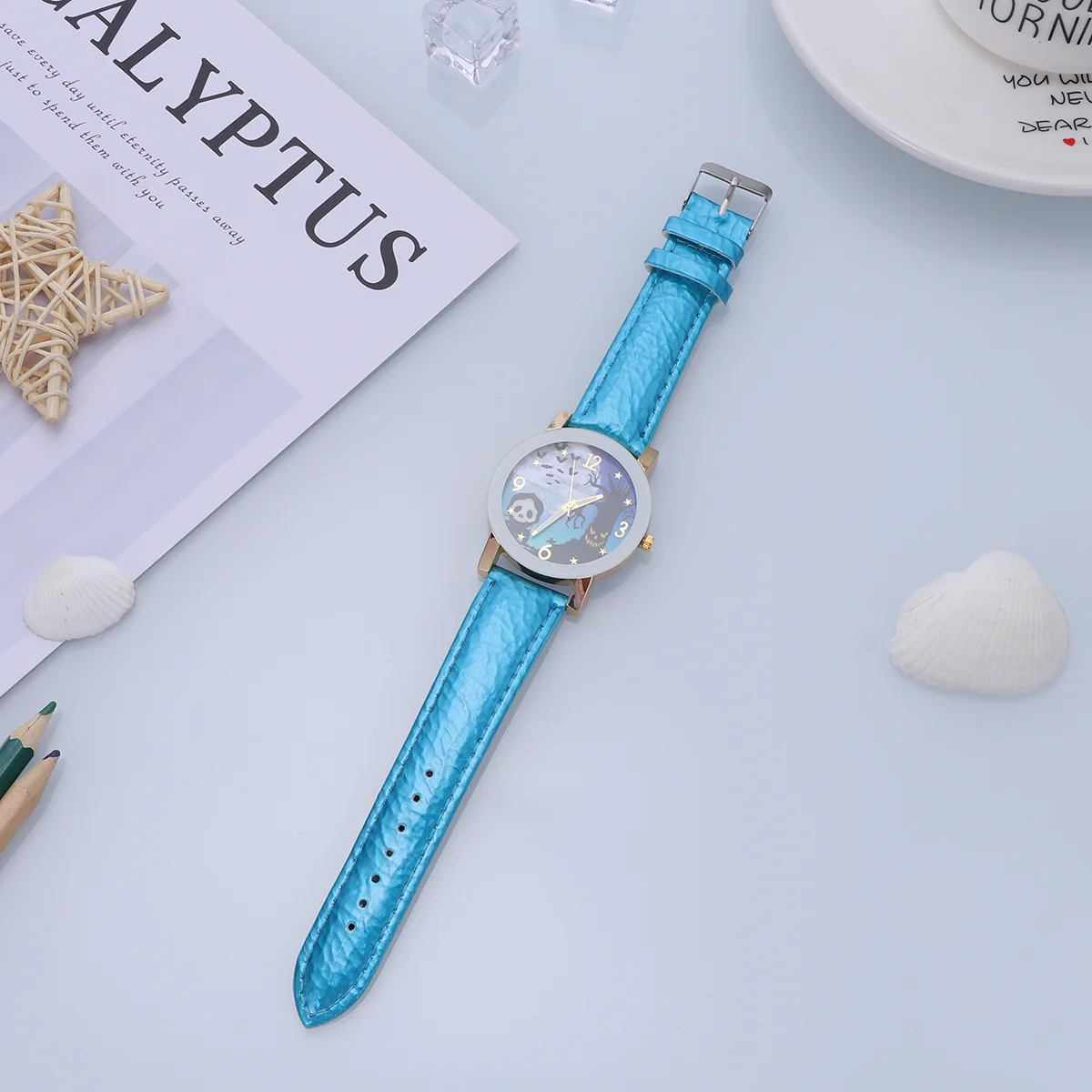 Уникальные модные цифровые часы Miss Тыква Замок ведьмы Кварцевые унисекс для