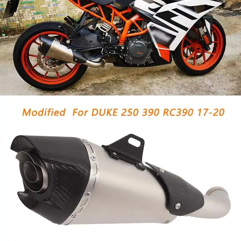 

51MM Exhaust Tail Pipe Motorcycle Escape Muffler Mid Link Pipe Slip On Stainless Steel Modified for DUKE 250 390 RC390 2017-2020