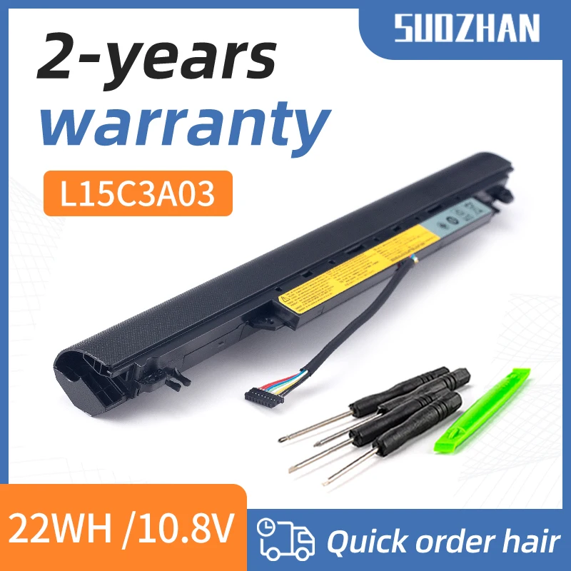 Новый аккумулятор SUOZHAN L15L3A03 L15C3A03 для ноутбука Lenovo IdeaPad 110-14AST 110-14IBR 110-15ACL 110-15AST 110-15IBR 10,8 В 2200 мАч