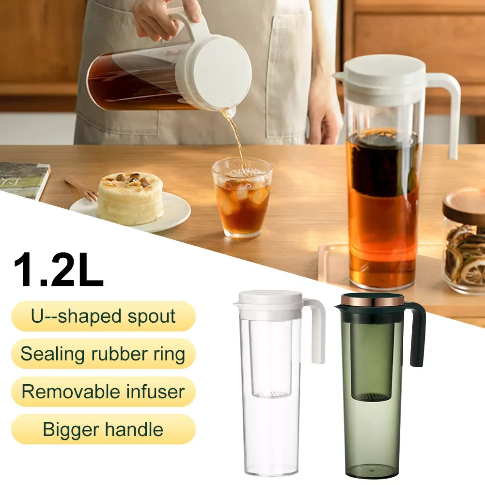

NEW IN 1.2L Cold Kettle Household Cool White Boiling Water Cup Resistant to High Temperature Cold Brewing Pot Lemon Teapot 2022