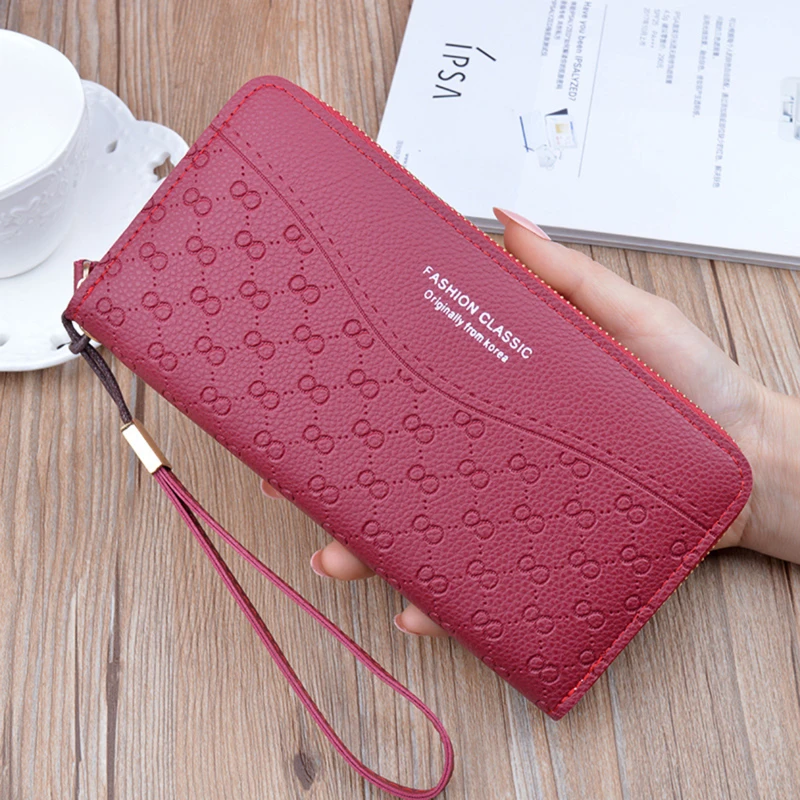 

1 Pc Women's Long Wallet New Fashion Printing 3 Layers Zipper Clutch Presbyker Mobile Phone Bag Purses